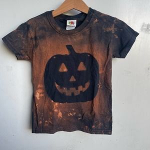 New Cusrom Jack-o-lantern Halloween tee shirt youth 3T bleach dye